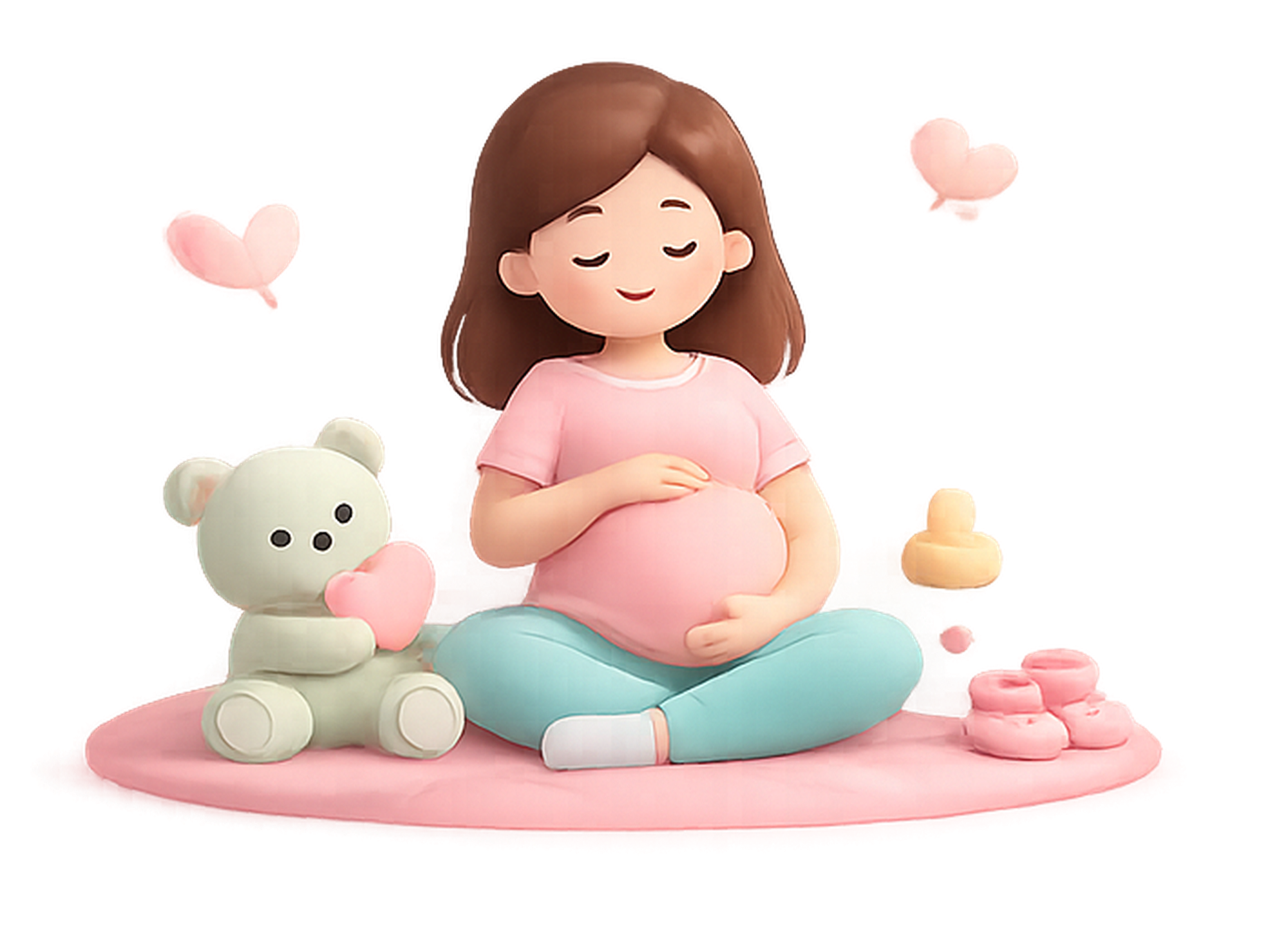 Illustration calme d’une future maman préparant son rendez-vous